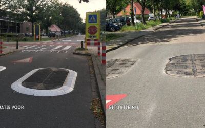 Snelheidsremmers weg bij kruising Kerkweg/Raadhuisstraat Malden